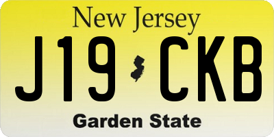 NJ license plate J19CKB