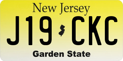NJ license plate J19CKC