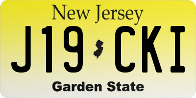 NJ license plate J19CKI