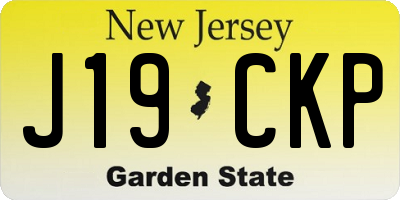 NJ license plate J19CKP