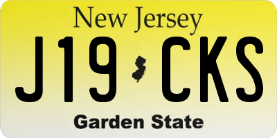 NJ license plate J19CKS