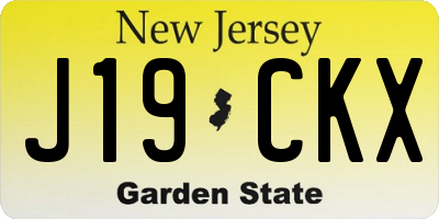 NJ license plate J19CKX