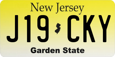 NJ license plate J19CKY