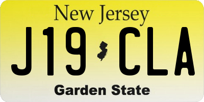 NJ license plate J19CLA