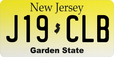 NJ license plate J19CLB