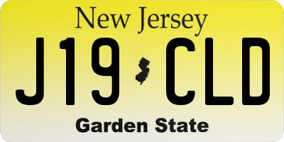 NJ license plate J19CLD