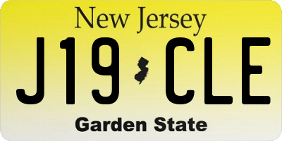 NJ license plate J19CLE