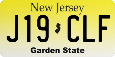 NJ license plate J19CLF