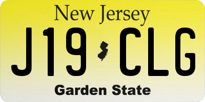 NJ license plate J19CLG