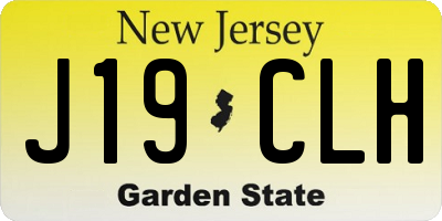 NJ license plate J19CLH