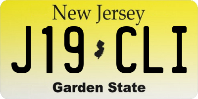 NJ license plate J19CLI