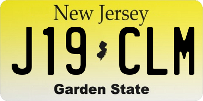 NJ license plate J19CLM