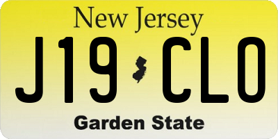 NJ license plate J19CLO