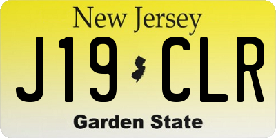 NJ license plate J19CLR