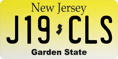 NJ license plate J19CLS