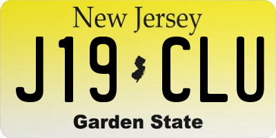 NJ license plate J19CLU