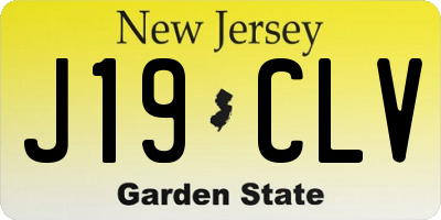 NJ license plate J19CLV