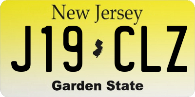 NJ license plate J19CLZ