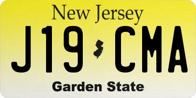 NJ license plate J19CMA