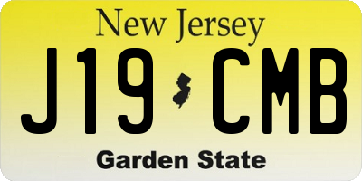 NJ license plate J19CMB