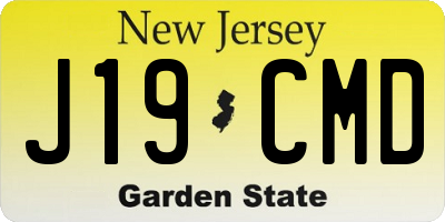 NJ license plate J19CMD