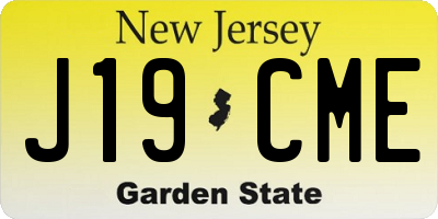 NJ license plate J19CME