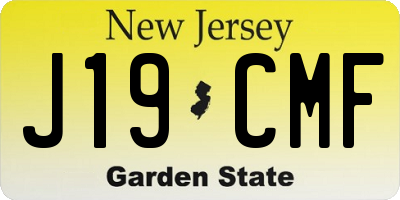 NJ license plate J19CMF