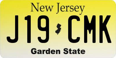 NJ license plate J19CMK