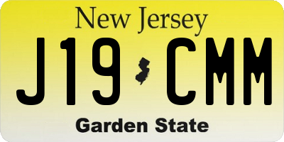 NJ license plate J19CMM