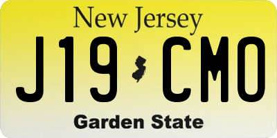 NJ license plate J19CMO