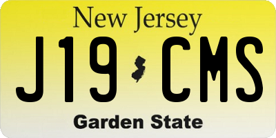 NJ license plate J19CMS