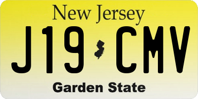 NJ license plate J19CMV
