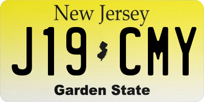 NJ license plate J19CMY