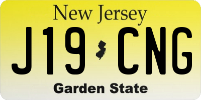 NJ license plate J19CNG