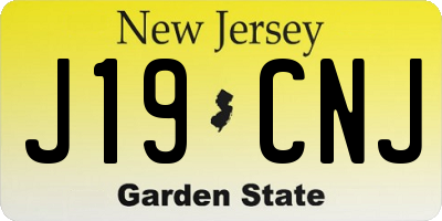 NJ license plate J19CNJ