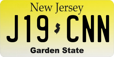 NJ license plate J19CNN