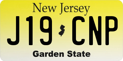 NJ license plate J19CNP