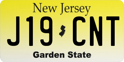 NJ license plate J19CNT