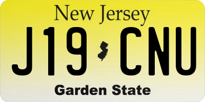 NJ license plate J19CNU