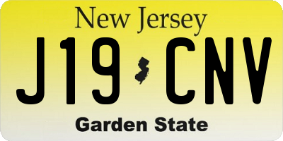 NJ license plate J19CNV
