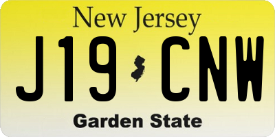 NJ license plate J19CNW