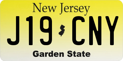 NJ license plate J19CNY