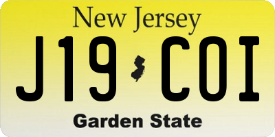 NJ license plate J19COI