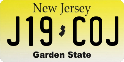 NJ license plate J19COJ
