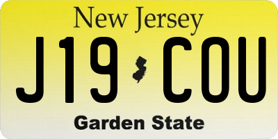 NJ license plate J19COU