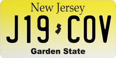 NJ license plate J19COV