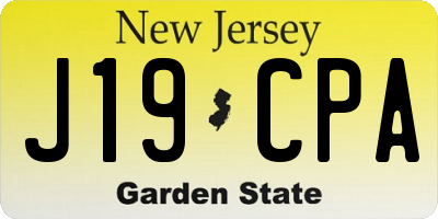 NJ license plate J19CPA