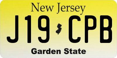 NJ license plate J19CPB