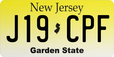 NJ license plate J19CPF