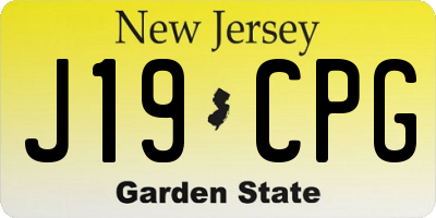 NJ license plate J19CPG